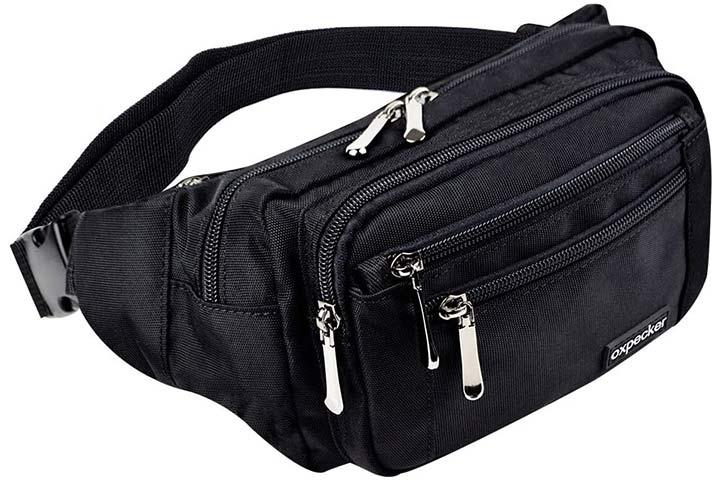 Slim Leather Black Fanny Pack Men's Black Chest Bag Hip Bag Small Wais –  iwalletsmen