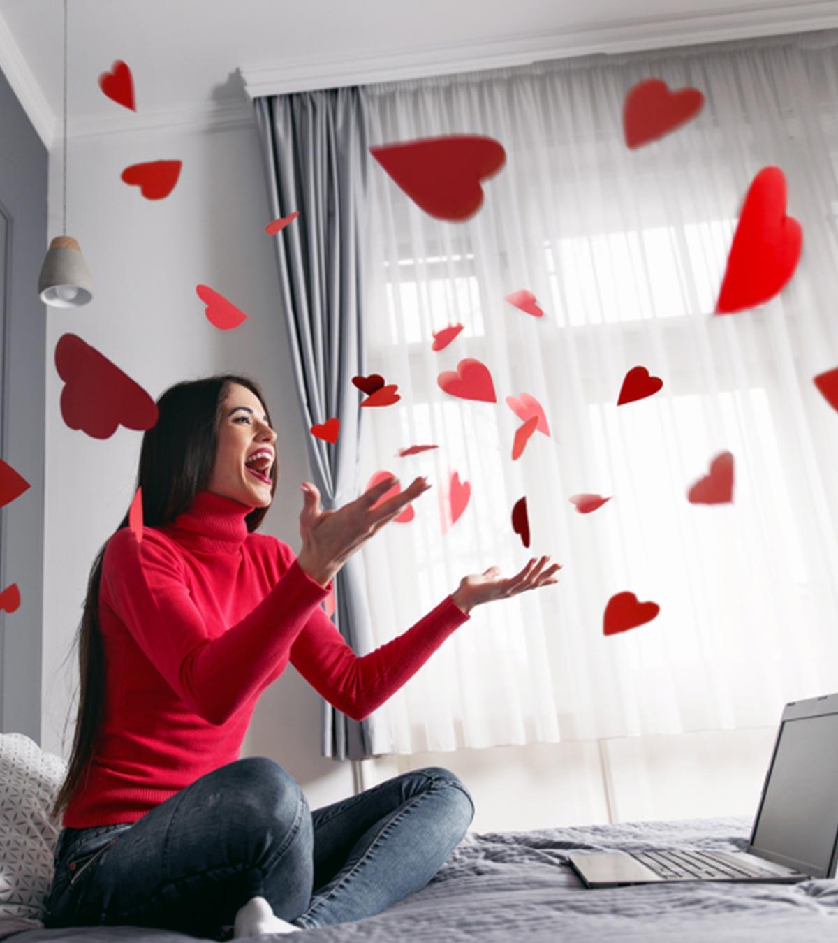 A girl celebrating her birthday with her long-distance relationship partner