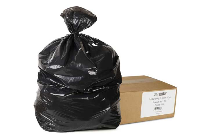 ToughBag 55 Gallon Trash Bags, 40 x 55 Clear Garbage Bags (150