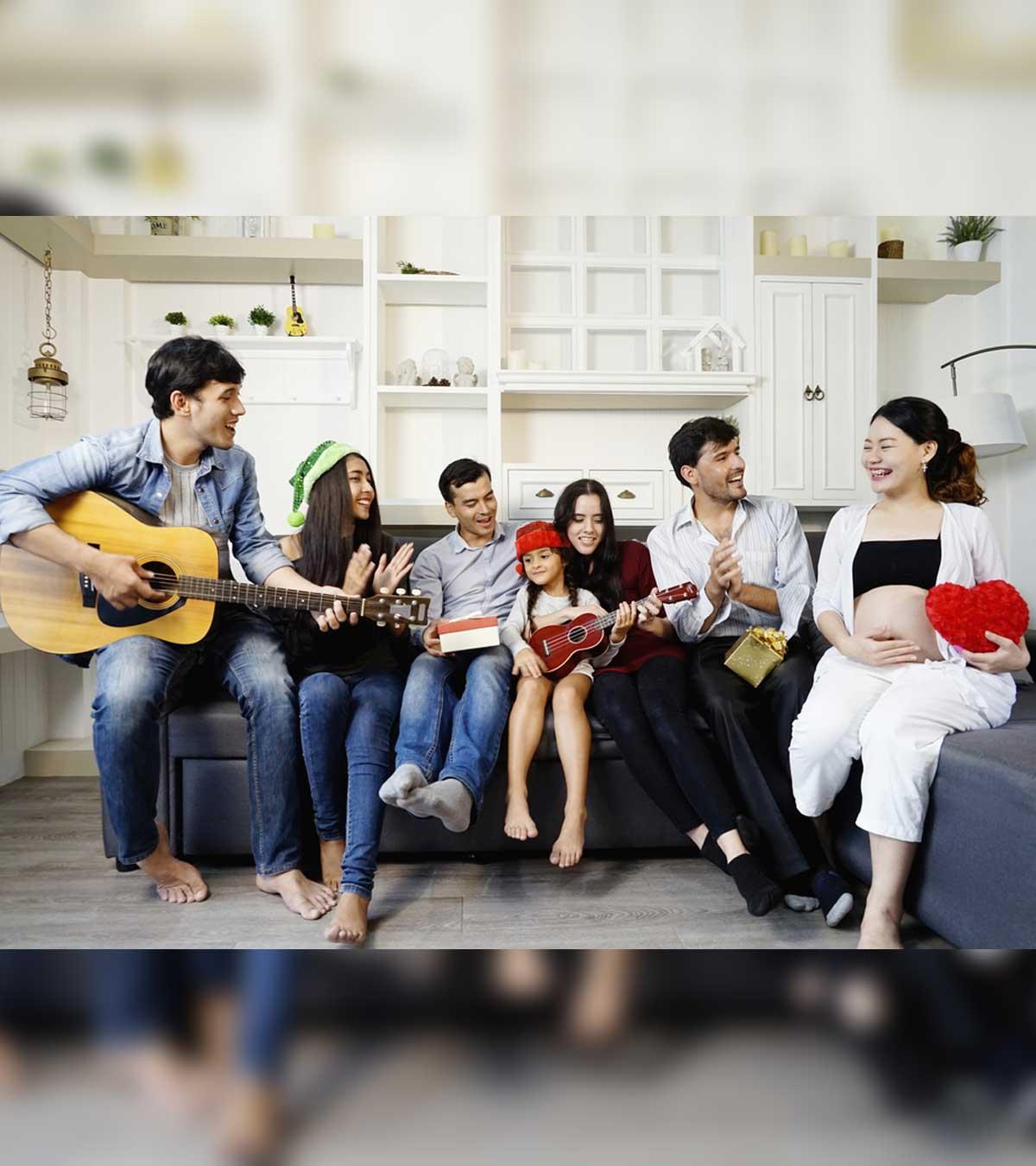A Family Enjoying Baby Shower Songs
