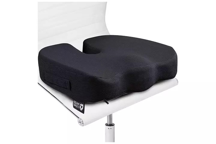 QFC023-BK-CA Dreamer Car Seat Cushion & Seat Cushions for Office Chairs -  U-Shaped Memory Foam Sciatica Pain Relief Office Chair Cushion - No