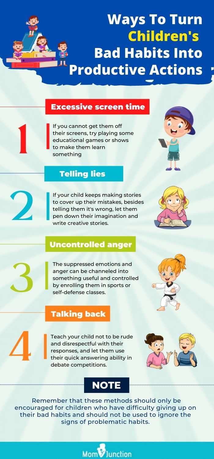 ways to turn childrens bad habits into productive actions (infographic)