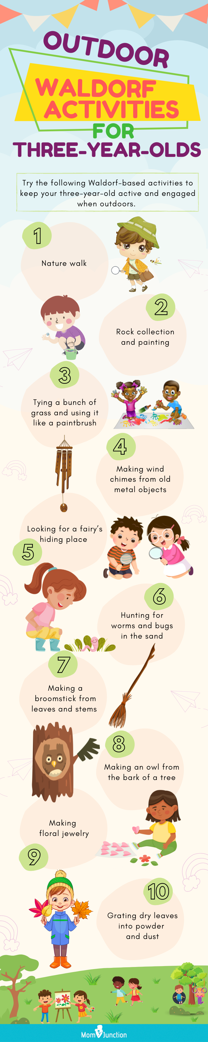 outdoor waldorf activities for three year olds (infographic)
