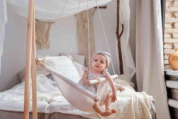 Swinging is fun when the baby uses the swing while awake.