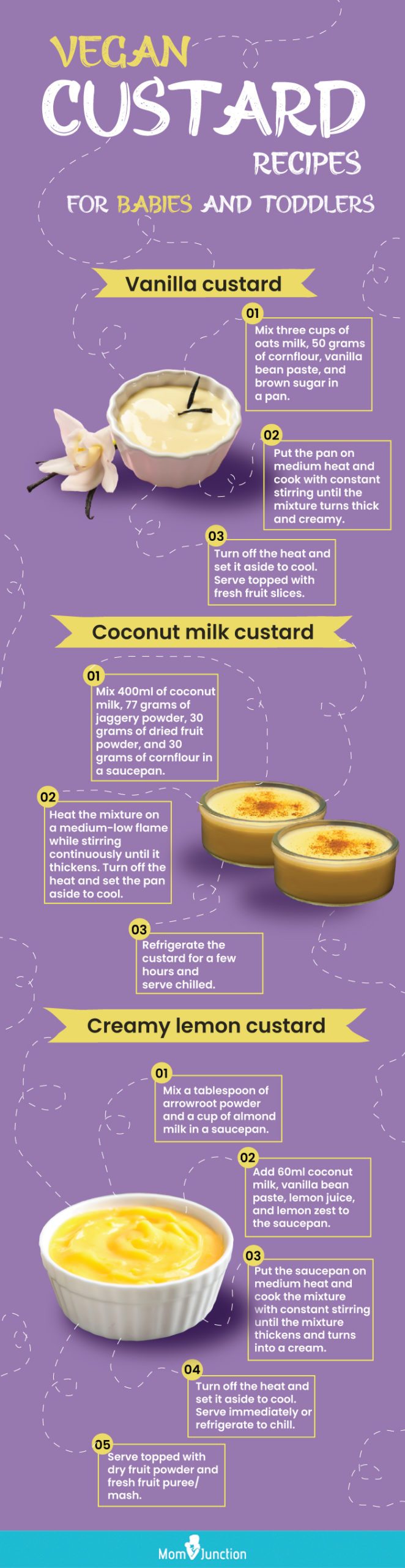 vegan custard recipes for babies and toddlers (infographic)