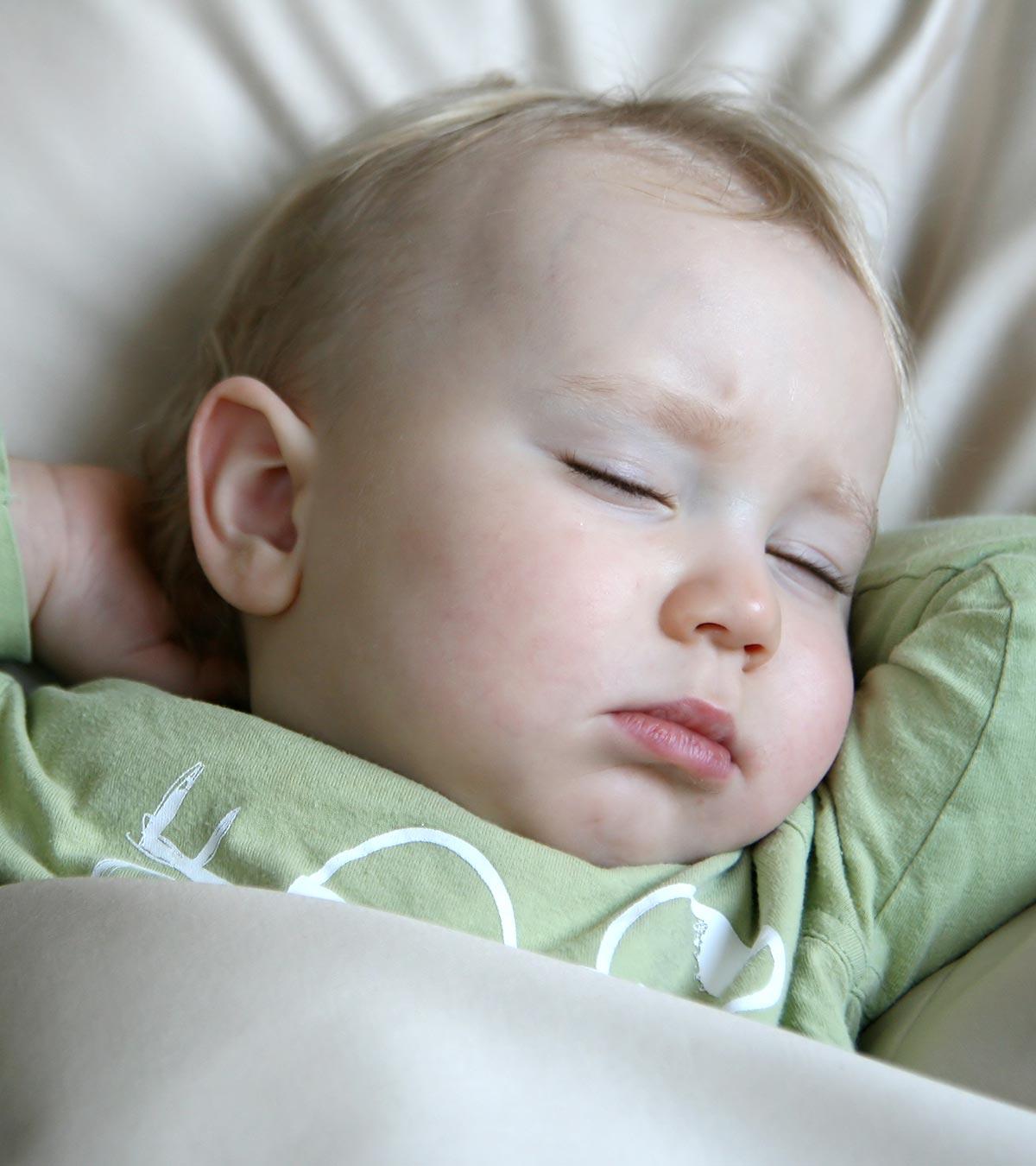 An 18 month baby is sleeping