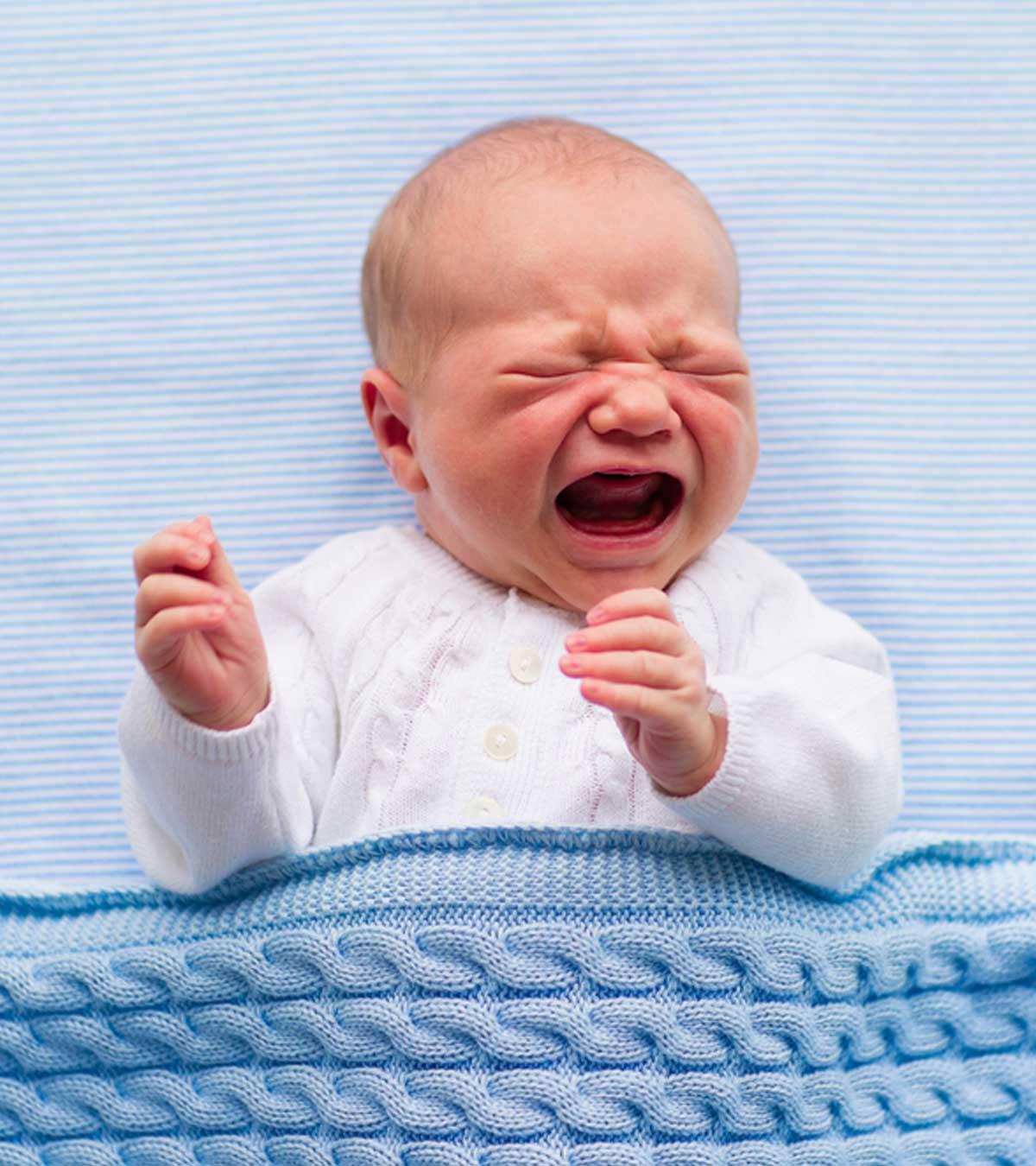 Baby shedding tears