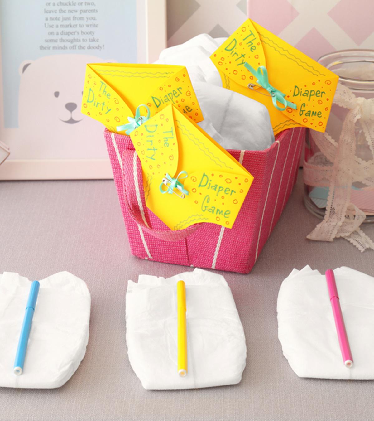 Diaper Game Items At A Baby Shower, Representing Baby Shower Games