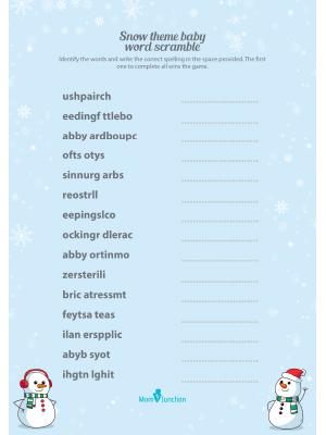 25 Free Printable Baby Shower Word Scramble Games