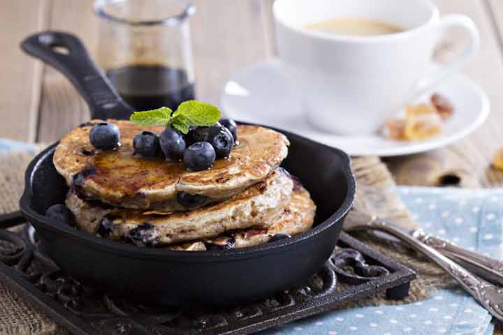 Finger millet and blueberry pancake, lactation boosting recipes for breastfeeding