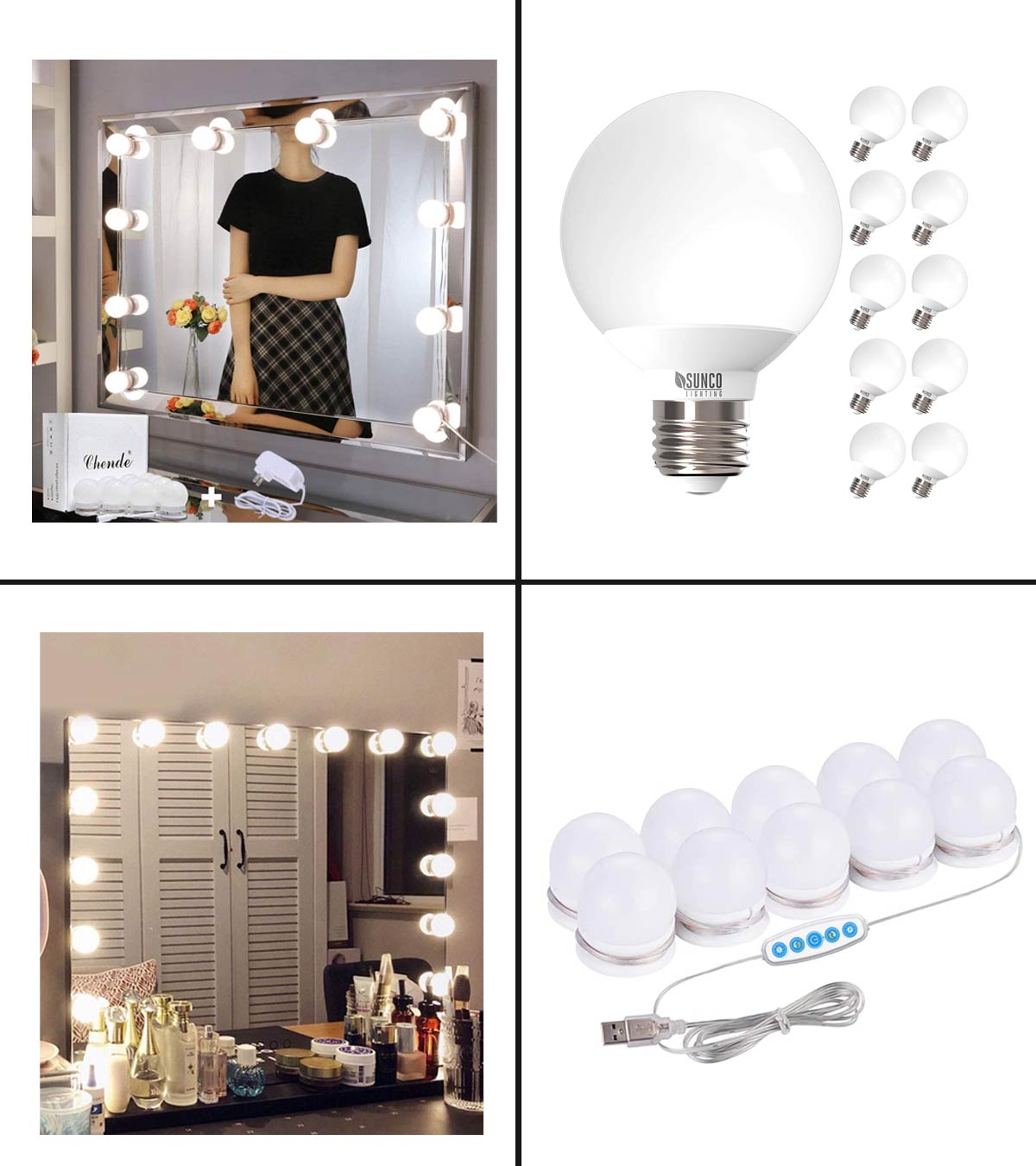 Hollywood Style LED Vanity Mirror Lights Kits 3 Color 10 Dimmable Bulbs  Lighting Fixture Strip For Makeup Dressing Vanity Light