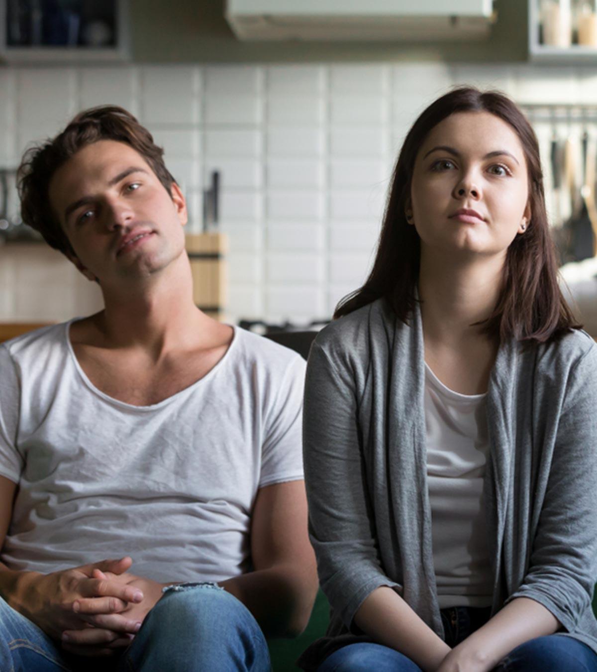 Woman Looking Confused At A Distant Man