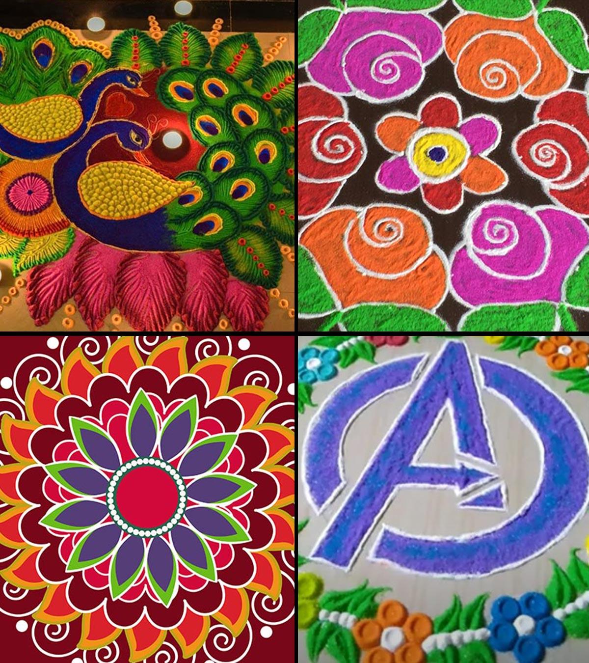 30 Easy Rangoli Designs For Kids And Beginners