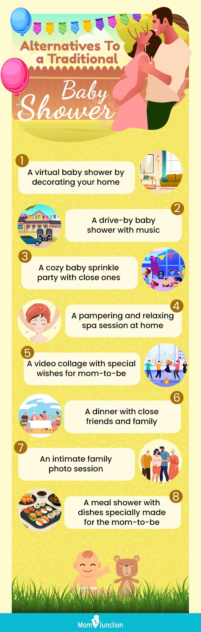 alternatives to a traditional baby shower (infographic)