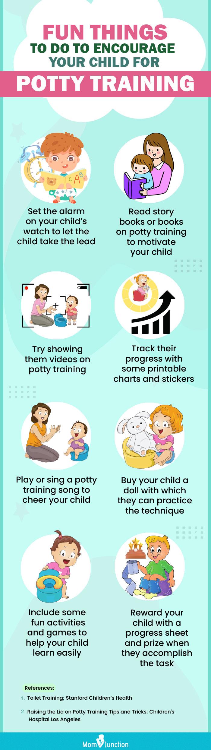 things to do to encourage your child for potty training (infographic)