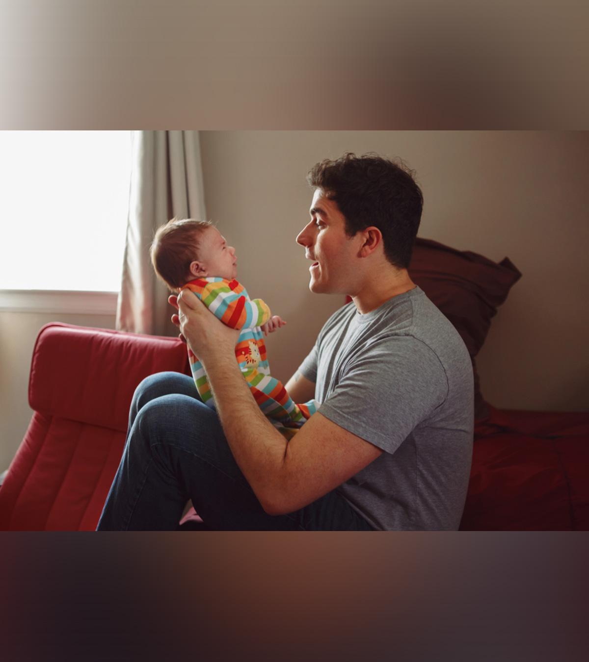 Baby Babbling With Dad