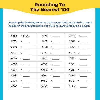 Rounding Numbers Worksheets: Round To The Nearest 100