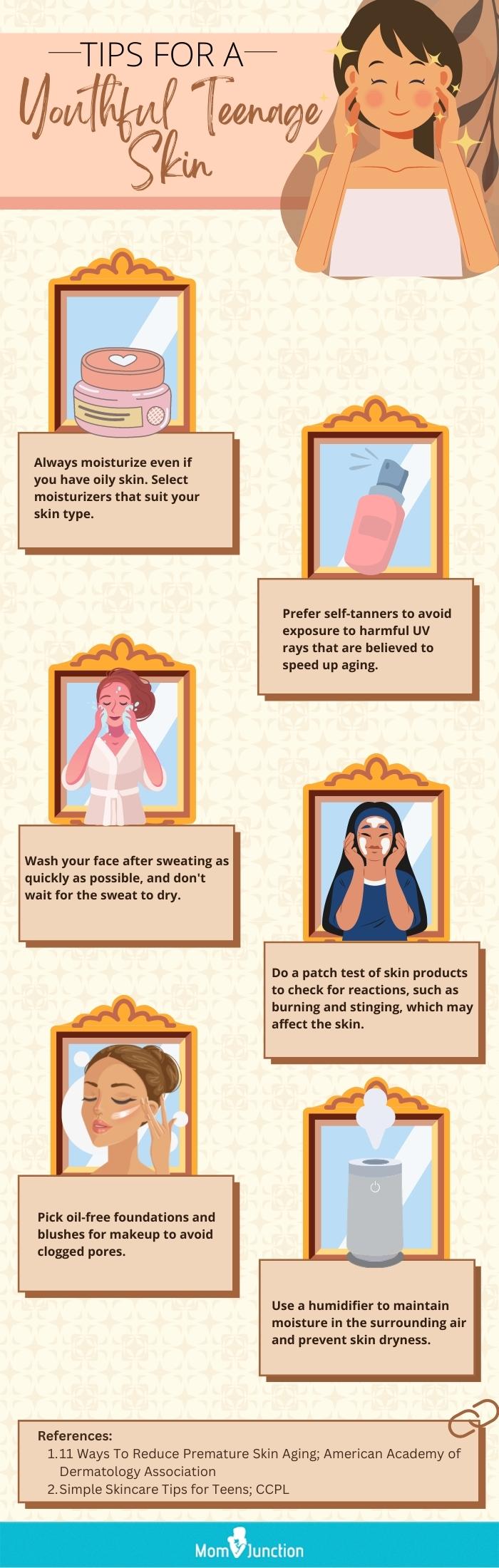 tips for a youthful teenage skin (infographic)