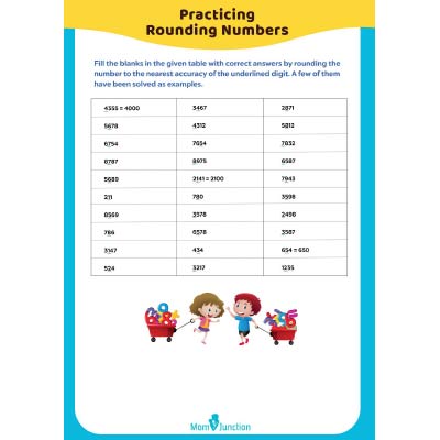 Rounding Numbers Worksheets: Round To Nearest 10,100,1000