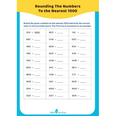 Rounding Numbers Worksheets: Round To The Nearest 1000