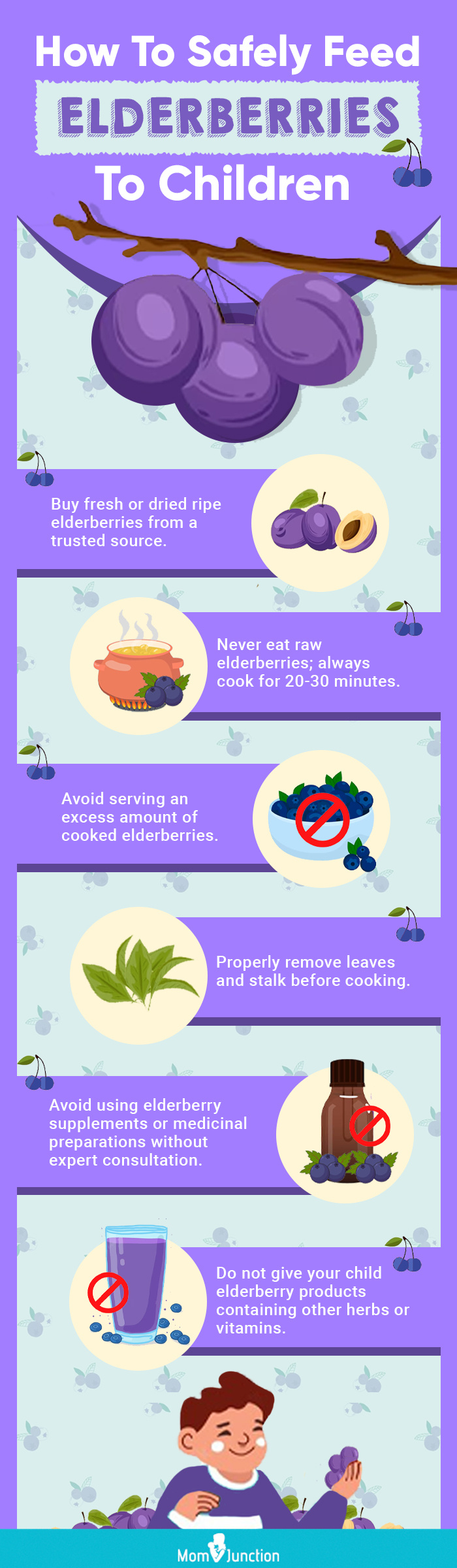 how to safely feed elderberries to children (infographic)