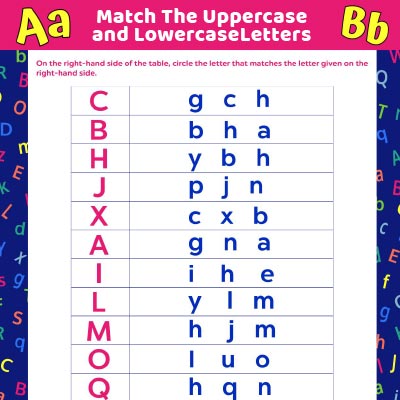 Letter Quiz: Matching Uppercase And Lowercase Alphabets
