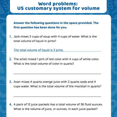 Volume And Capacity Word Problems
