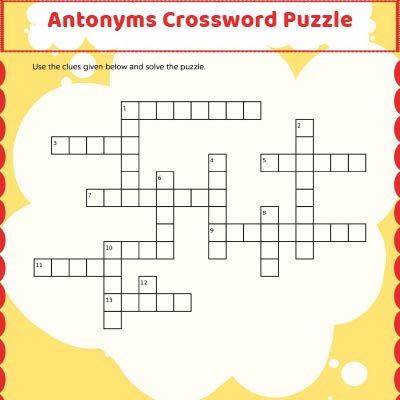Antonyms Crossword Puzzle