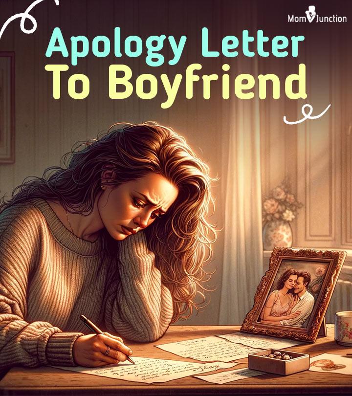 A girl writing an apology letter to her boyfriend