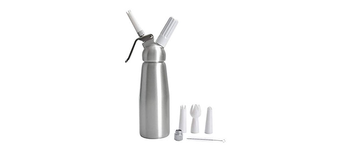 LesooWhip Whipped Cream Dispenser Highly Durable Aluminum Whip Cream Maker  500ml /1 Pint Large Capacity Cream Whipper with 3 Stainless Steel Nozzles 