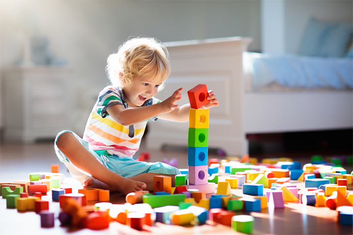 Building with toys activity for problem solving for kids