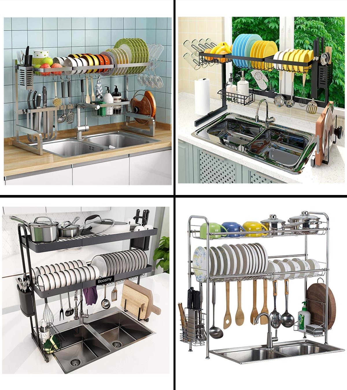 Stainless Steel Over Sink Rack Drain Drainer Drying Rack Dish Rack Cutlery  New