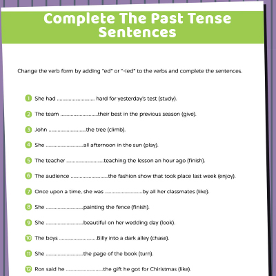 Change The Verb Form & Complete The Sentence