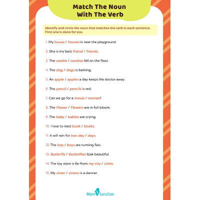 Identify And Match The Noun With Verb