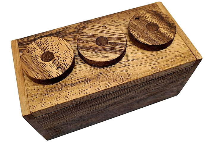 Wooden storage box lid false bottom hidden compartment stash keepsake  puzzle box