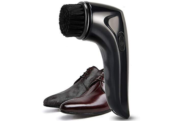 Sharplace Electric Shoe Shine , Electric Shoe Polisher Brush Shoe Shiner Dust Cleaner Portable Leather for Shoes, Men's, Size: 13.5cmx4.5cmx7cm, Black
