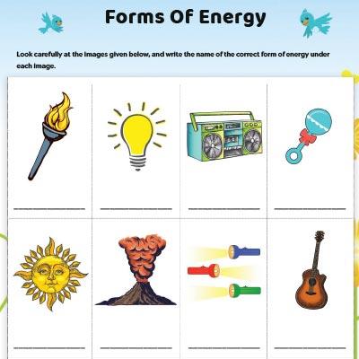Various Forms Of Energy - Free & Printable | MomJunction