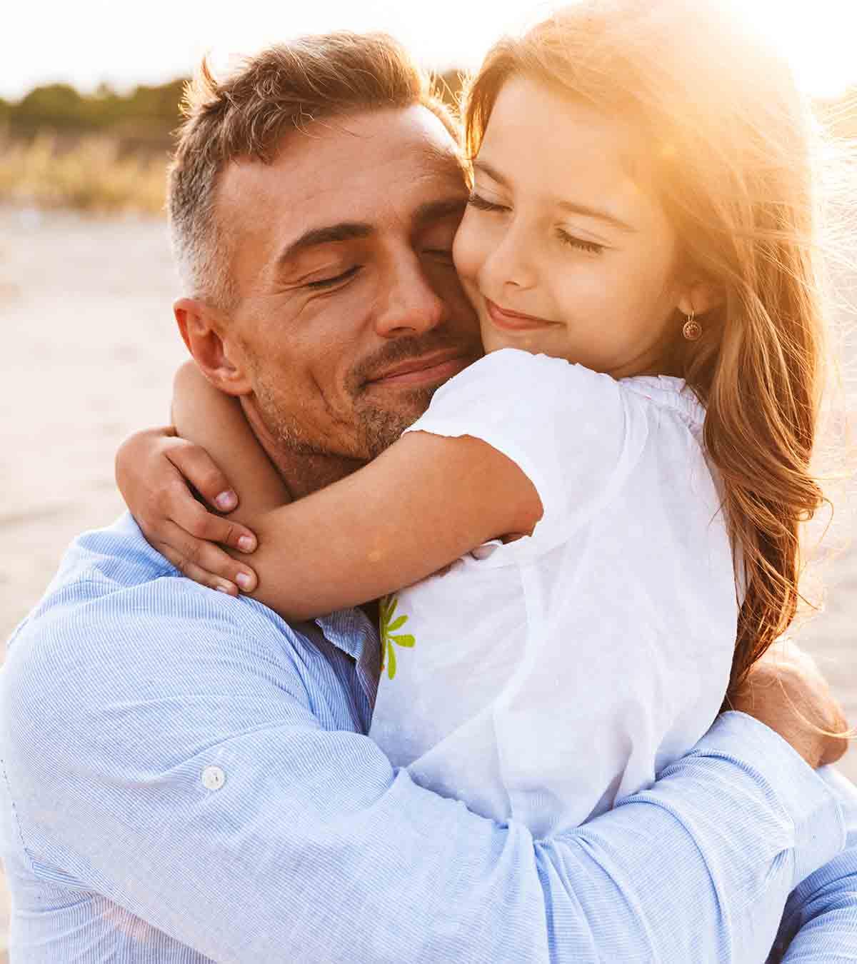 Father And Daughter Holding Eachother