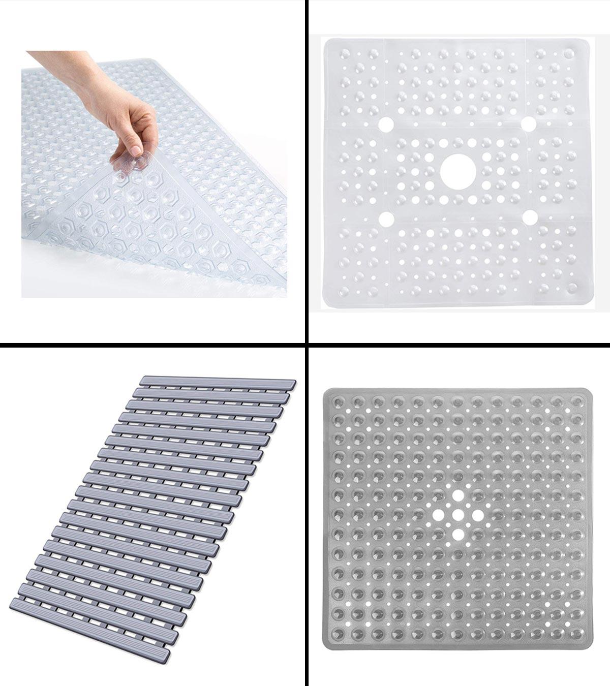 Square Shower Mats Non-slip Anti Mold Bath Mats Machine Washable