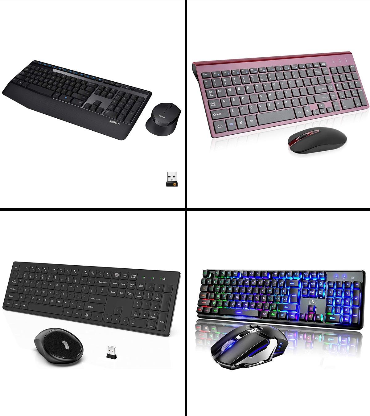 Wireless Keyboard and Mouse Combo Rechargeable, Full Size Wireless Keyboard  with Backlit, 2.4G Silent USB Wireless Keyboard Mouse Combo [with USB C