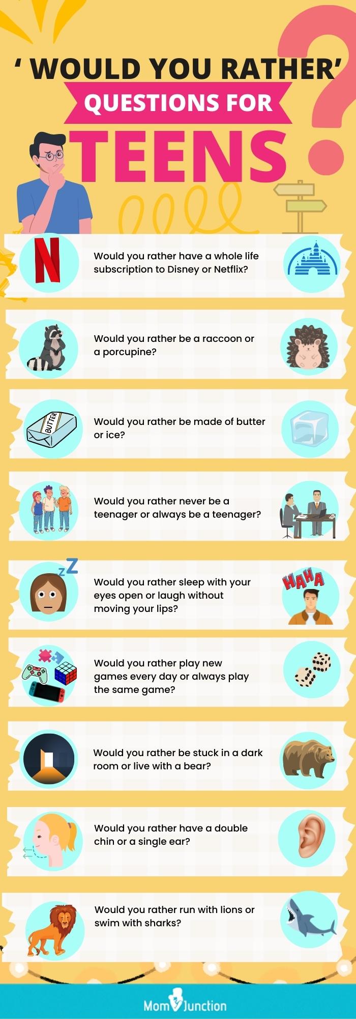 This selection of would you rather questions is an excellent way to get to  know people, some are thought provoking, while others may be just fun to  answer. 200 Question would you rather quiz book 
