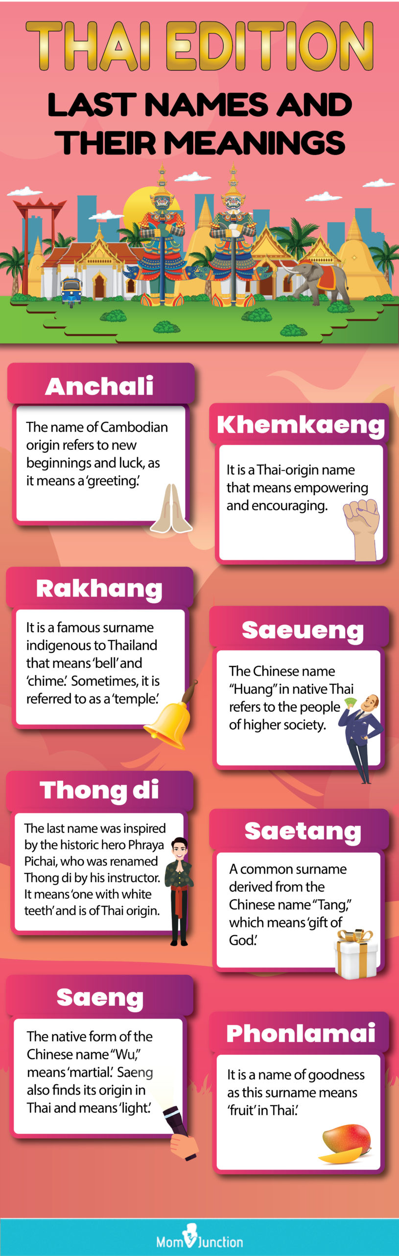 100 Thai Last Names Or Surnames, With Meanings