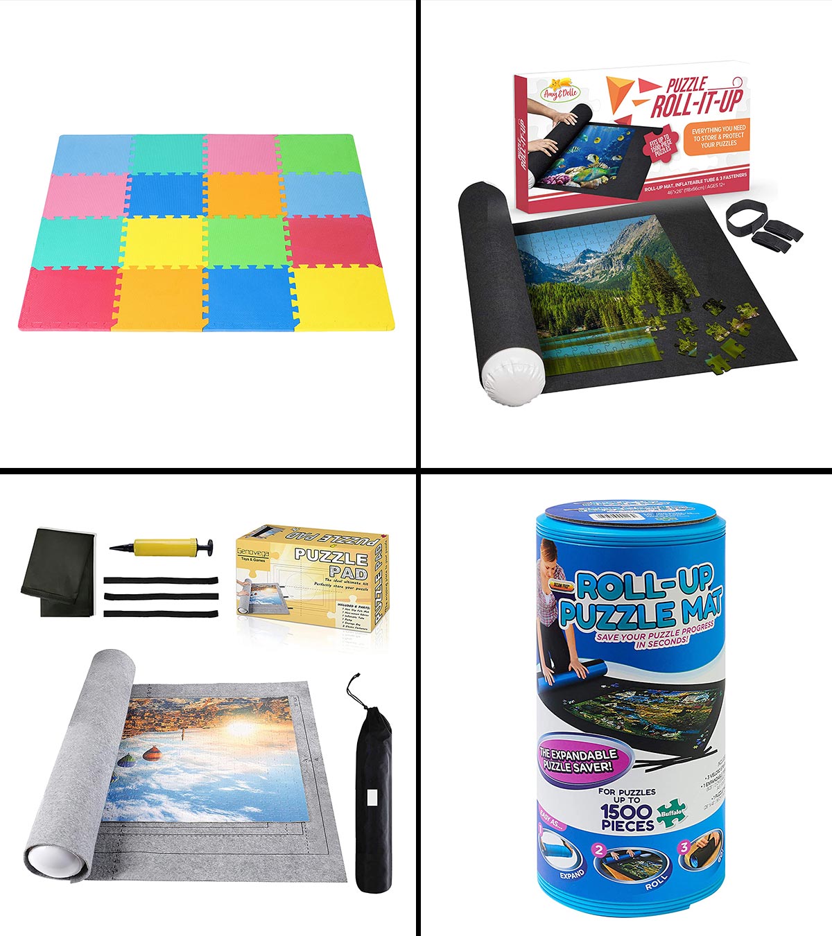 Becko Puzzle Mat Roll Up Puzzle Mats for Jigsaw Puzzles Puzzle Roll Up Mat  Puzzle Board Puzzle Keeper Puzzle Storage with Drawstring Storage Bag for