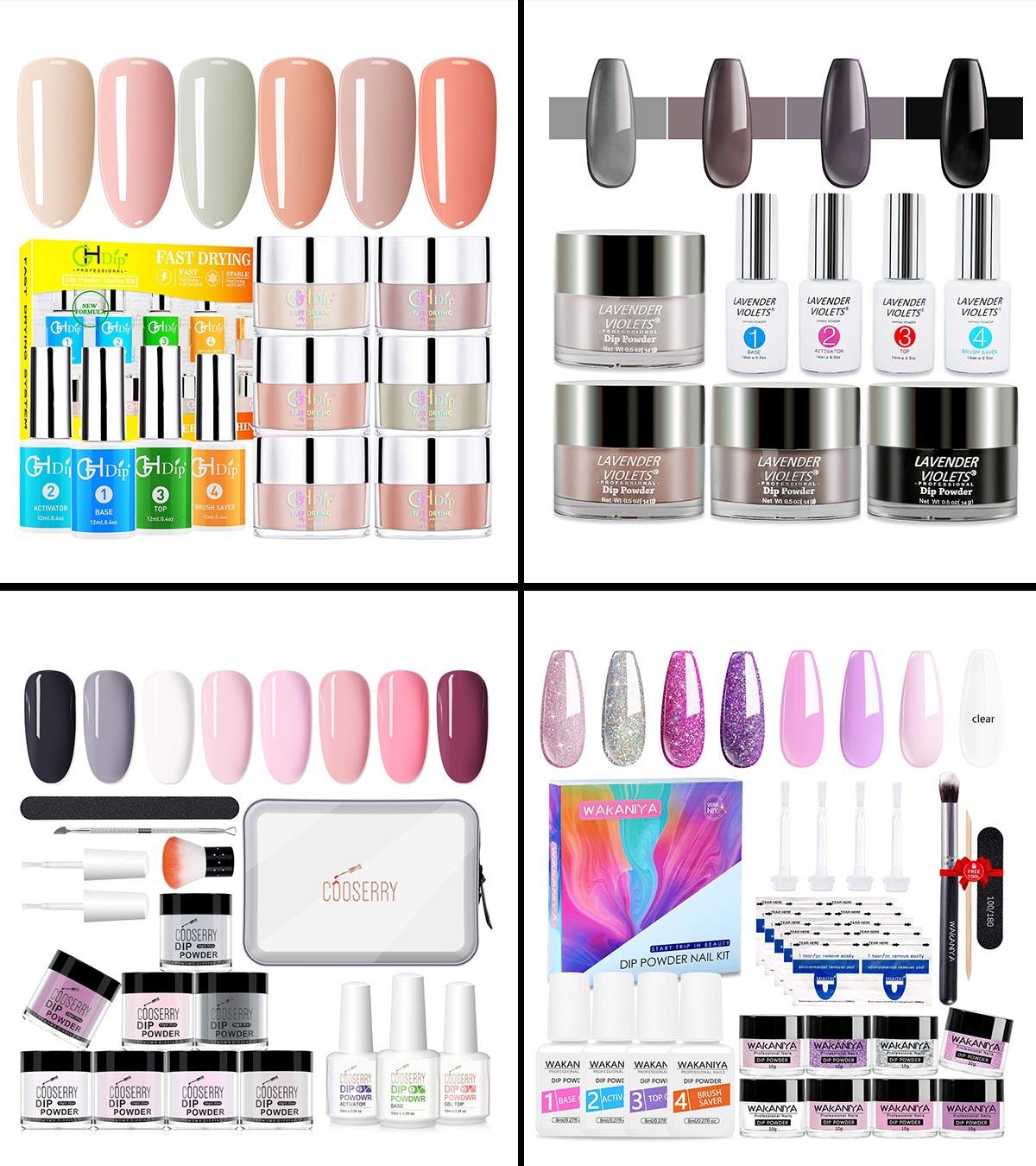  Revel Nail Dip Powder Liquid Set - Dip Powder Base Coat,  Activator, Finish Gel and Gel Thinner, Dip Liquid Set, DIY Nail Kit :  Beauty & Personal Care