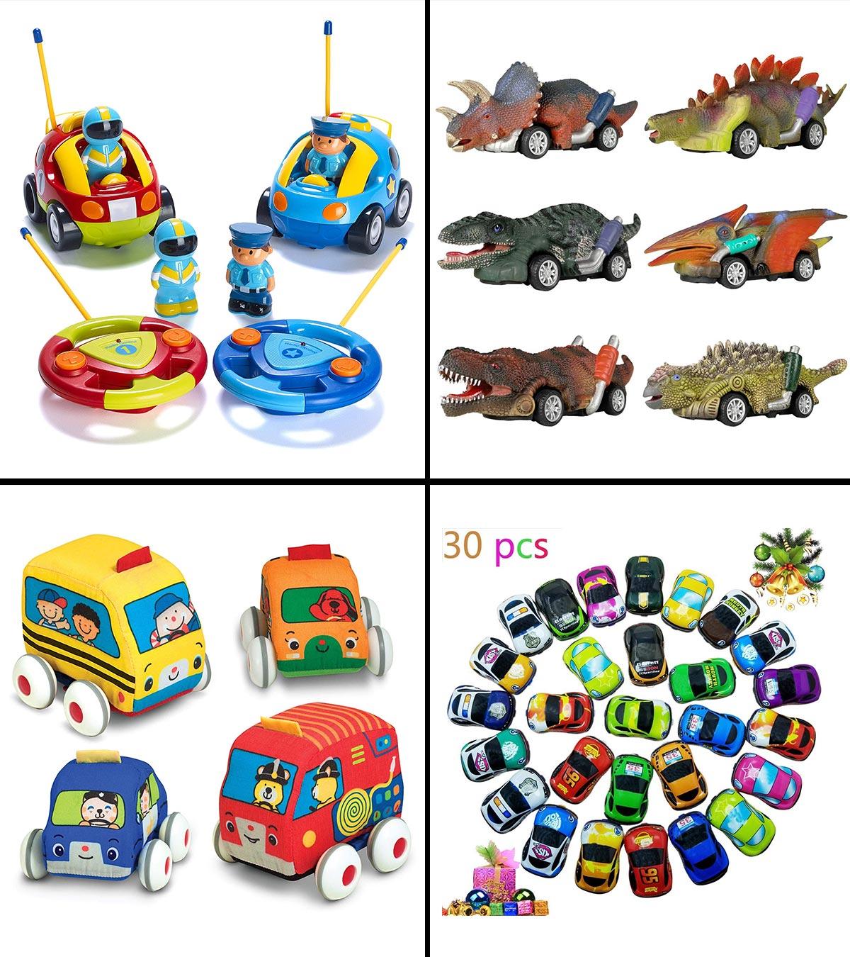 B. toys- Soft Vehicles Pull Back Cars- Kid Powered cars for toddler- 12  months +