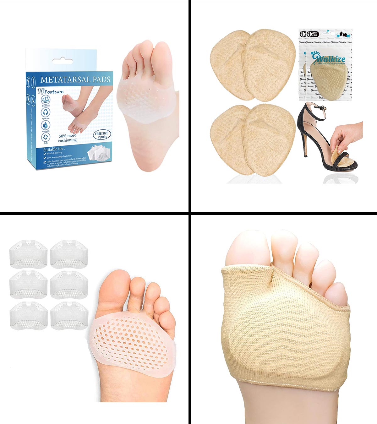 Cheap 1 Pair Five Toes Forefoot Pads for Women High Heels Half Insoles  Invisible Foot Pain Care Absorbs Shock Socks Toe Pad Inserts | Joom