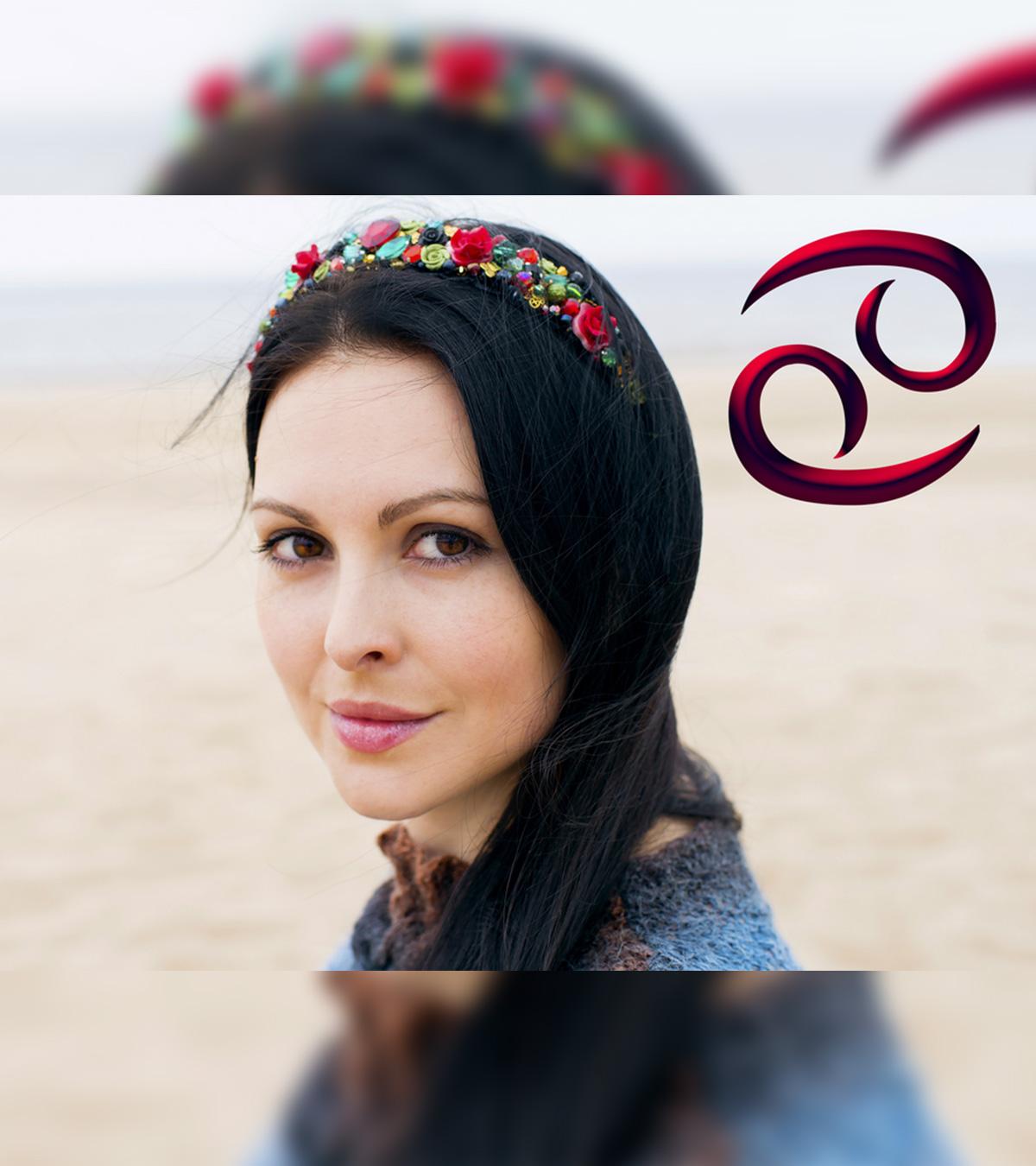 Woman With Cancer Zodiac Sign, Representing Personality Traits