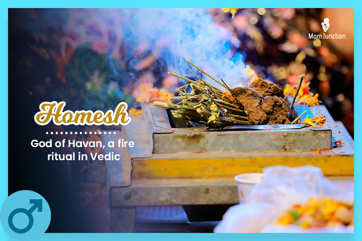 Homesh, refers to a fire ritual in Vedic
