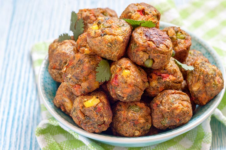 Meat and veggie meatballs for babies
