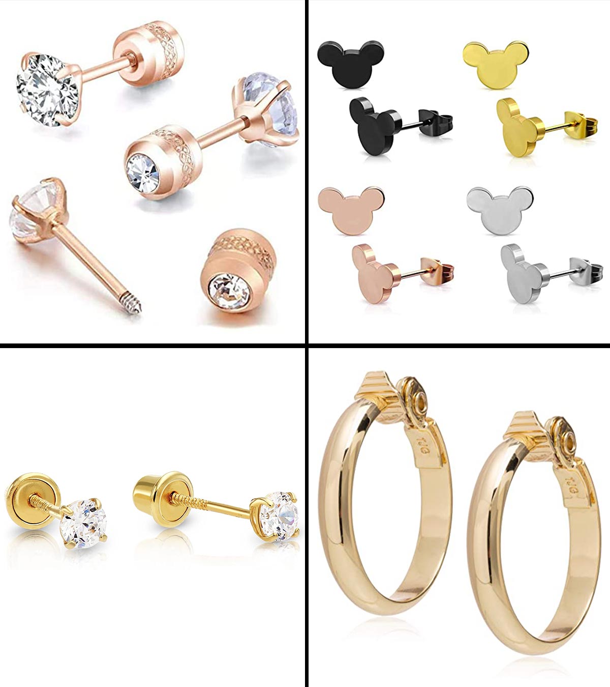 18 K Gold Earrings « BABY » 56129-P-sgquangbinhtourist.com.vn